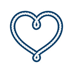 rope tied in heart shape simple vector