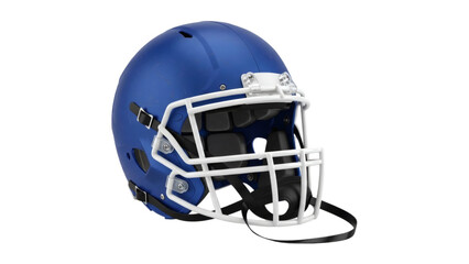 Fototapeta premium Detailed view of a blue football helmet with face mask on transparent background