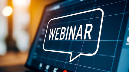Webinar on laptop screen display