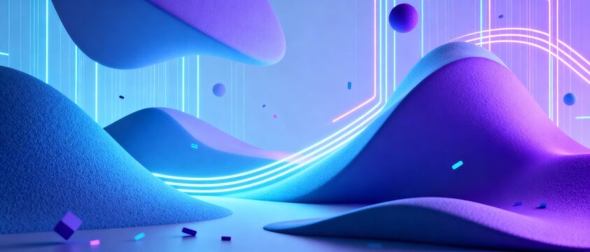 Abstract 3d rendering of colorful geometric shapes. 3d illustration of abstract geometric background with multicolored cubes.Futuristic background. 