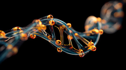 DNA double helix, abstract science background 3d rendered