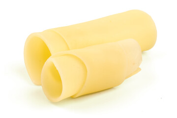 Caciocavallo Cheese Rolled, Isolated on White Background