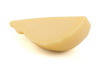 Caciocavallo Cheese Slice, Isolated on White Background