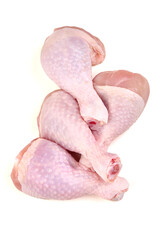Raw Chicken Legs, isolated on white background