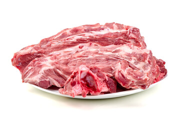 Raw Pork Ribs on White, isolated on white background