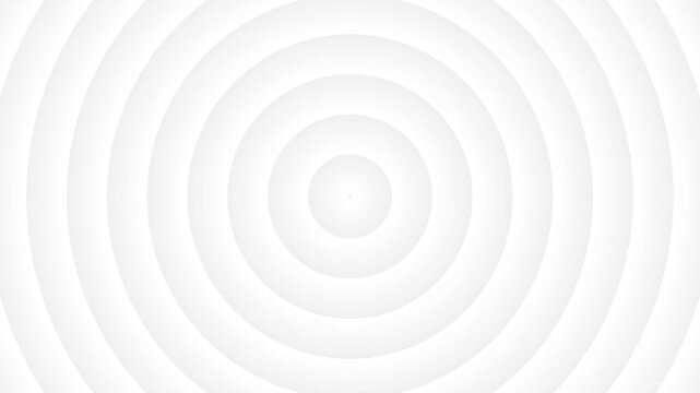 Abstract white and grey circle pattern background gradient radial blur. White circles wave gradient animation Pure basic animated cover for business presentation, 4k video