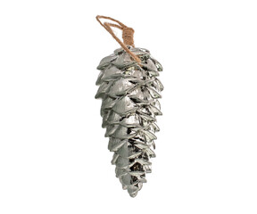 Glass Christmas balls isolated on white background, close-up.