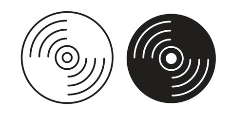 Vinyl icon with line and silhouette versions.