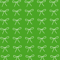Green Bow Seamless Pattern for Christmas, New Year, Birthday, and Holiday Gift Wrapping