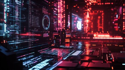 Quantum AI Supercomputer Analyzing Global Network Data