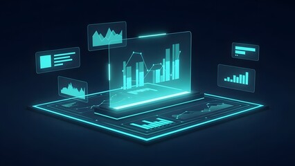Futuristic Data Visualization A Modern Look at Business Analysis and Financial Growth