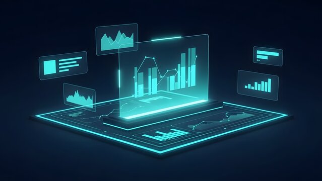 Futuristic Data Visualization A Modern Look at Business Analysis and Financial Growth