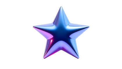 Obraz premium 3D Render of Metallic Chromatic Iridescent Star Icon.