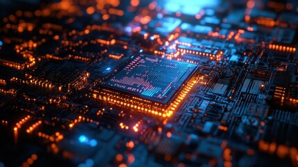 Quantum Computing AI Chip Processing Massive Data FL
