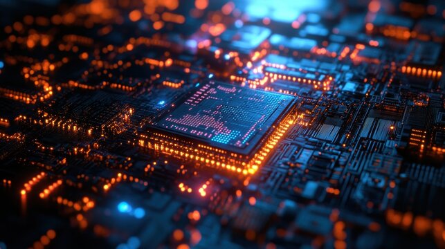 Quantum Computing AI Chip Processing Massive Data FL