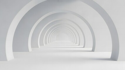 Obraz premium Endless white archway tunnel