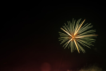 Colorful firework with bokeh background. New Year celebration, Abstract holiday background. Fireworks