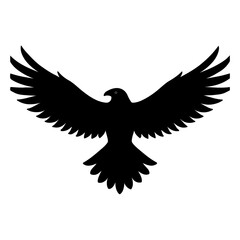 Fototapeta premium Eagle Silhouette with Spread Wings – Powerful Bird of Prey and Wildlife Art