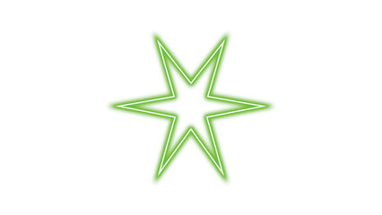 Vibrant Neon Green Six-Point Star Glow Sign Vector Element