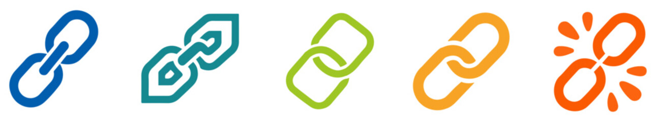 webpage link icon set collection