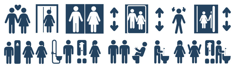 elevator lift direction icon vector set © graphixecho