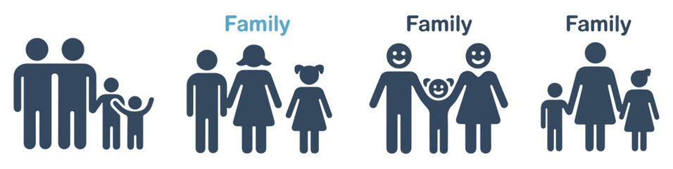 family parent child icon vector set