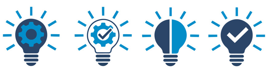 innovation idea light bulb icon set