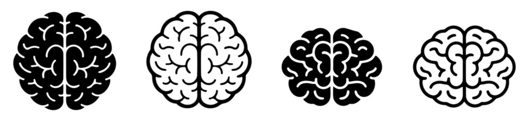human brain mind icon collection