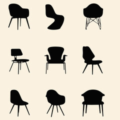 Chair and Armchair Icons Set
