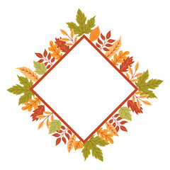 Frame made of autumn leaves with space for text