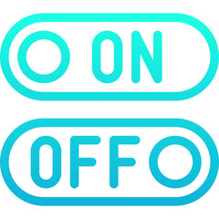 Toggle On Off Switch Lineal Gradient Style Vector Icon