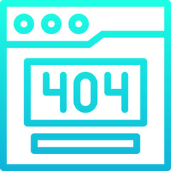 404 Error Web Page Not Found Lineal Gradient Style Vector Icon
