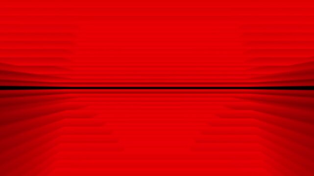 Red futuristic geometric tunnel with layered steps and glowing depth in abstract motion background