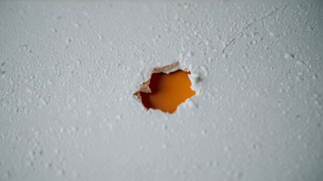 Video A hole in a wall with a small orange object inside