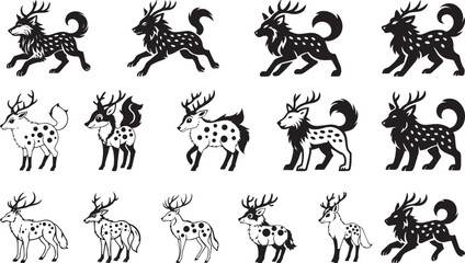 SYLVAWOLF Fantasy Creature Grid – Editable Vector Art-SET