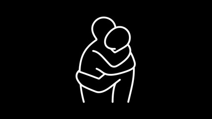 Minimalist Hug Icon Design Embrace Symbol