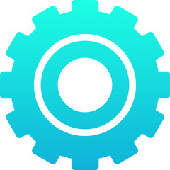 Gear Setting Configuration Silhouette Gradient Style Vector Icon