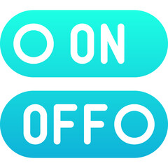 Toggle On Off Switch Silhouette Gradient Style Vector Icon
