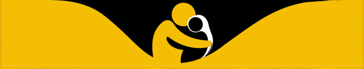 Minimalist Hug Icon Design Embrace Symbol 