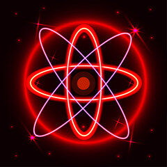 atom symbol on black background