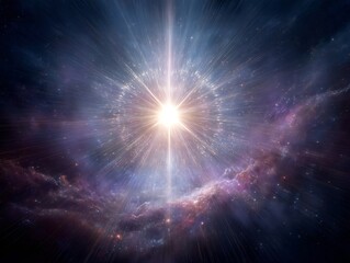 Quantum consciousness merging universal source radiant aura dissolving into starlit infinity