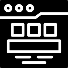 Website Layout Interface Design Silhouette Style Vector Icon