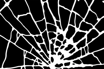 Texture of a cracked glass window ice pattern spider web