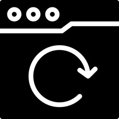 Refresh Browser Window Reload Silhouette Style Vector Icon