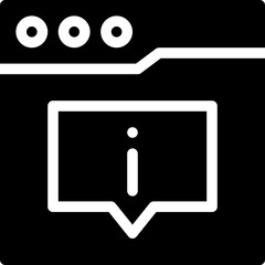 Information Popup Message Silhouette Style Vector Icon