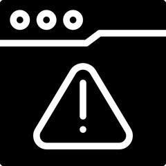 Warning Message Browser Alert Silhouette Style Vector Icon