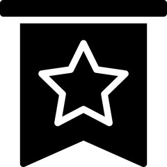Bookmark Star Favourite Badge Silhouette Style Vector Icon