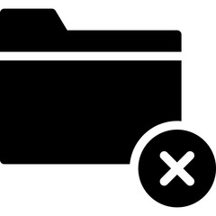 Rejected Folder File Silhouette Style Vector Icon