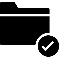 Approved Folder File Silhouette Style Vector Icon