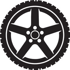Car wheel silhouette icon vector, car wheels icon, tire vector wheel vector on white background